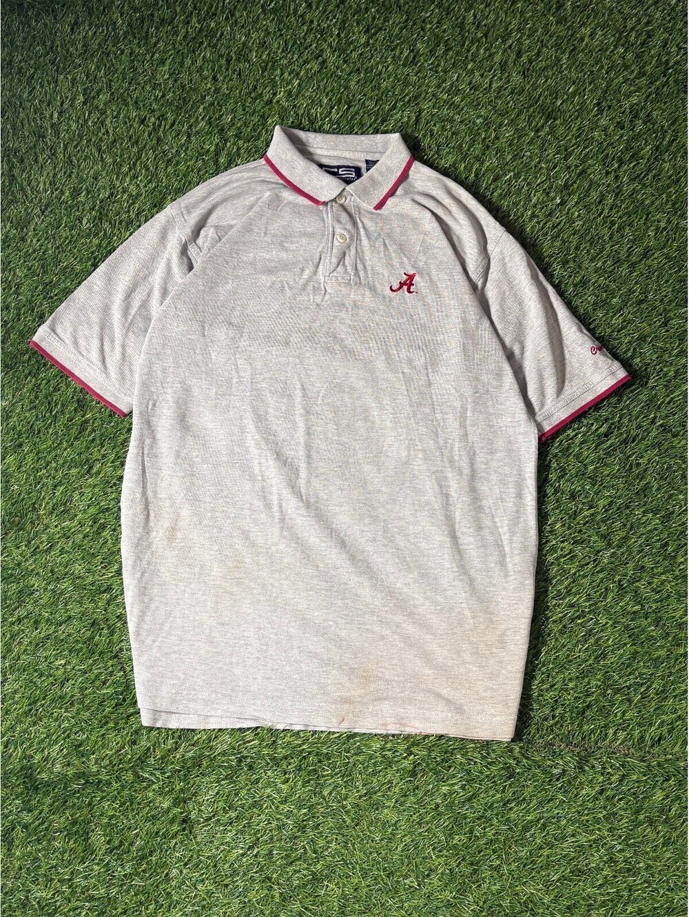 Vintage Alabama Crable Sportswear Polo Shirt Gray Cotton Mens Size XL